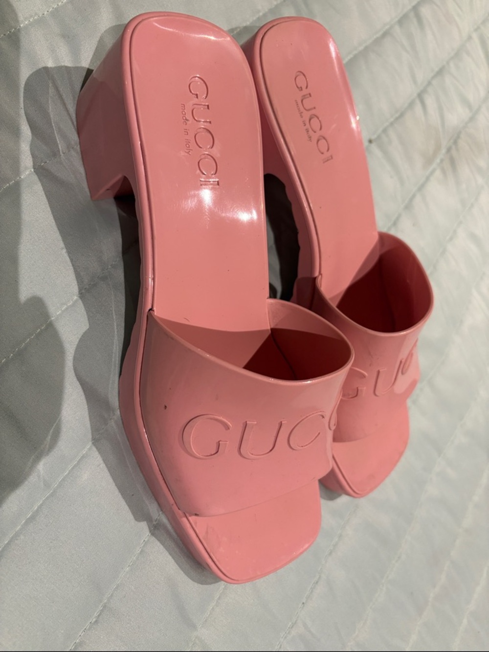 Gucci Pink Platform Mule Clogs